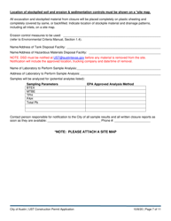 Ust Construction Permit Application - Underground Storage Tank (Ust) Program - City of Austin, Texas, Page 7