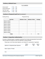 Form DP-02 Development Plan (Subdivision) Application - City of Austin, Texas, Page 3