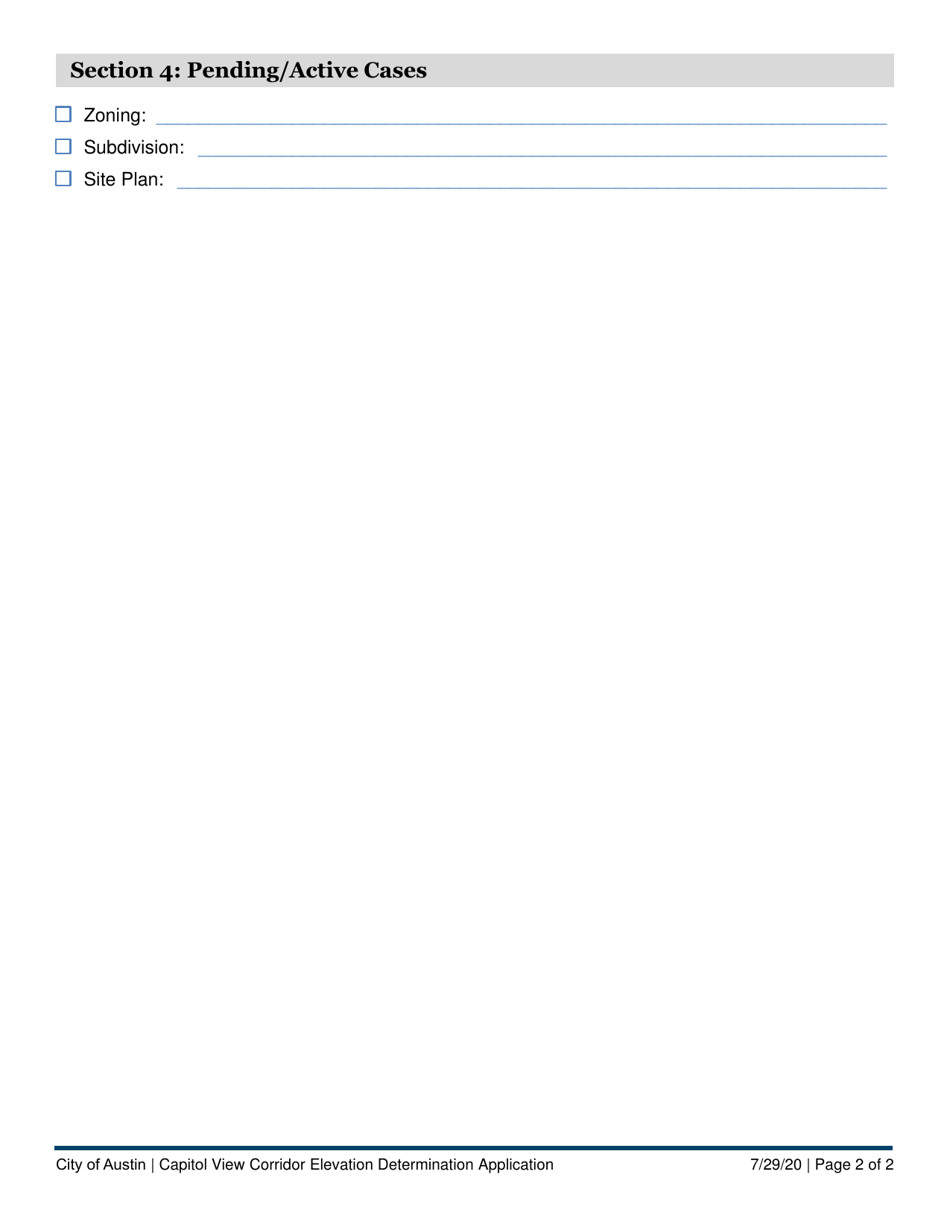 Capitol View Corridor Elevation Determination Application - City of Austin, Texas, Page 2
