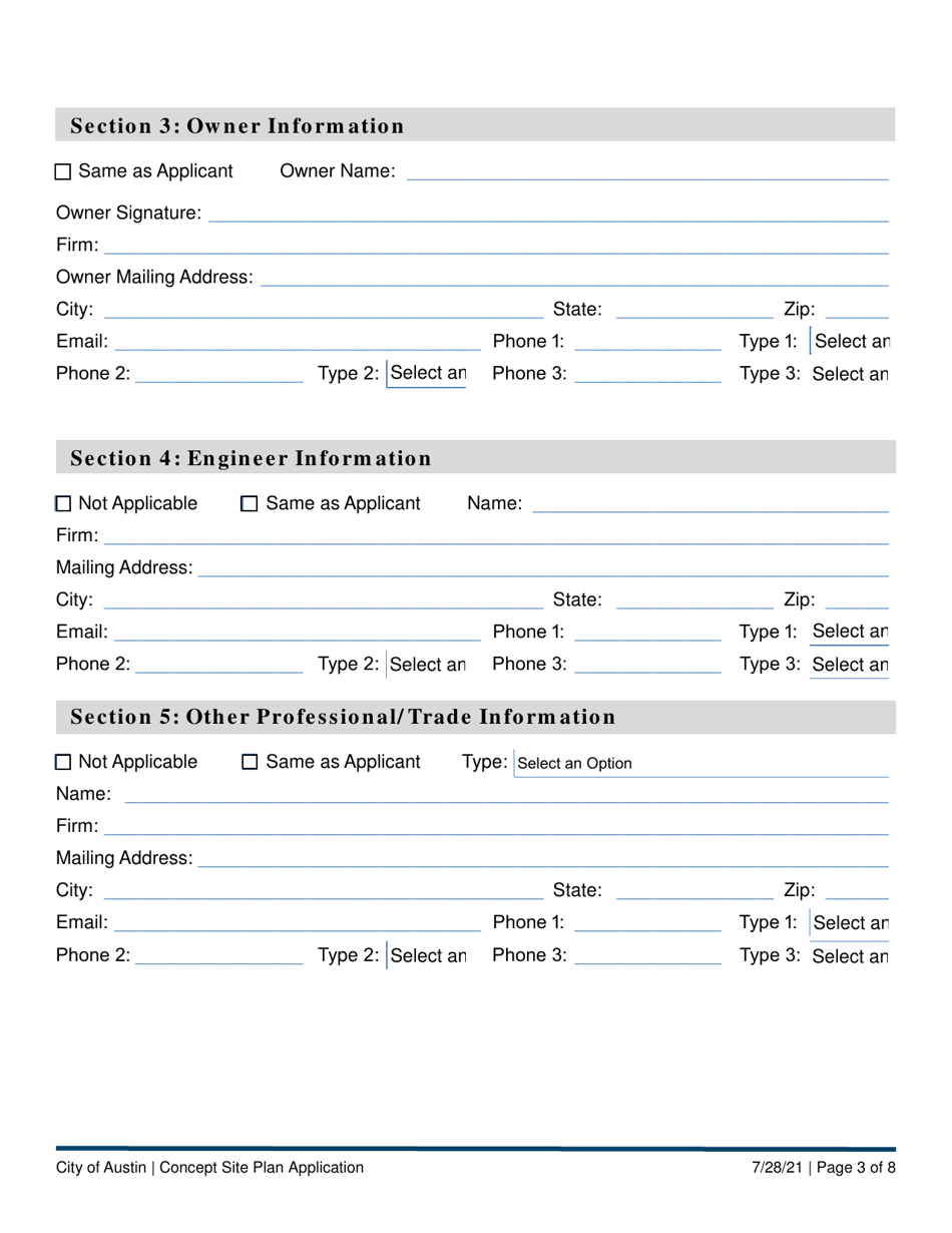 Concept Site Plan Application - City of Austin, Texas, Page 3