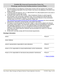 Instructions for Major Drainage and Regional Detention Projects Application - City of Austin, Texas, Page 14