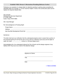 Instructions for Major Drainage and Regional Detention Projects Application - City of Austin, Texas, Page 30