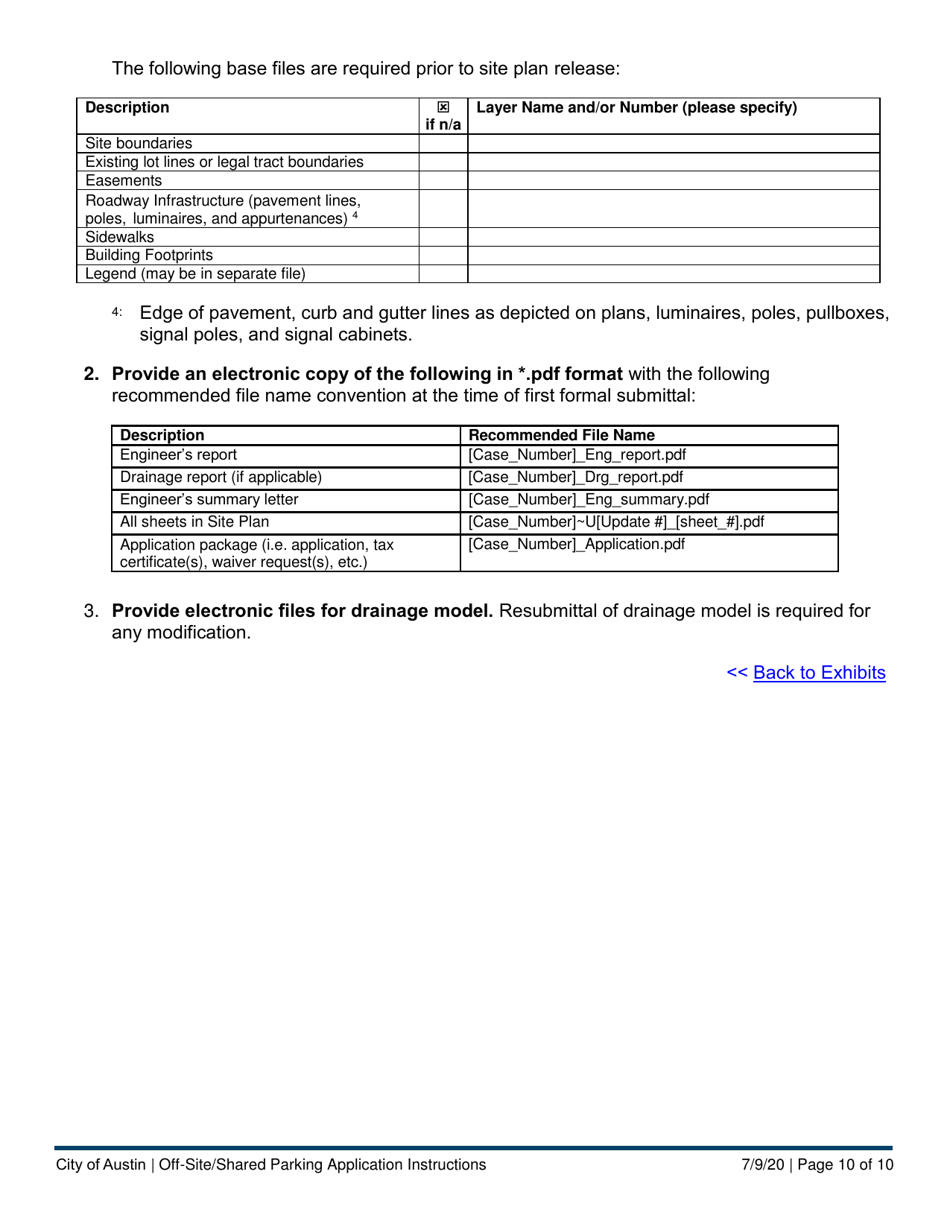 Instructions for Off-Site / Shared Parking Application for Existing Parking - City of Austin, Texas, Page 10