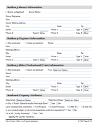 Utility Line Projects Application - City of Austin, Texas, Page 3
