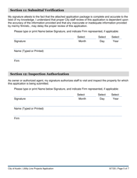 Utility Line Projects Application - City of Austin, Texas, Page 5