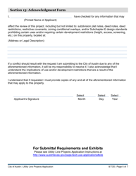Utility Line Projects Application - City of Austin, Texas, Page 6