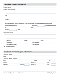 Project Assessment Application - City of Austin, Texas, Page 2