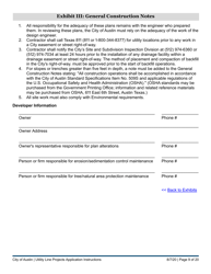 Instructions for Utility Line Projects Application - City of Austin, Texas, Page 9