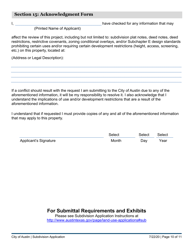 Subdivision Application - City of Austin and Extraterritorial Jurisdiction in Travis, Williamson, Bastrop, and Hays Counties - City of Austin, Texas, Page 10