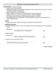 Instructions for Small Project - Transportation Application - City of Austin, Texas, Page 4