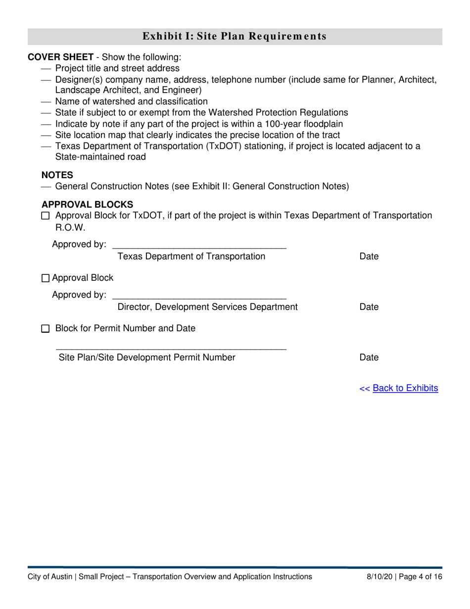 Instructions for Small Project - Transportation Application - City of Austin, Texas, Page 4