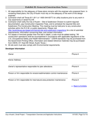Instructions for Small Project - Transportation Application - City of Austin, Texas, Page 5