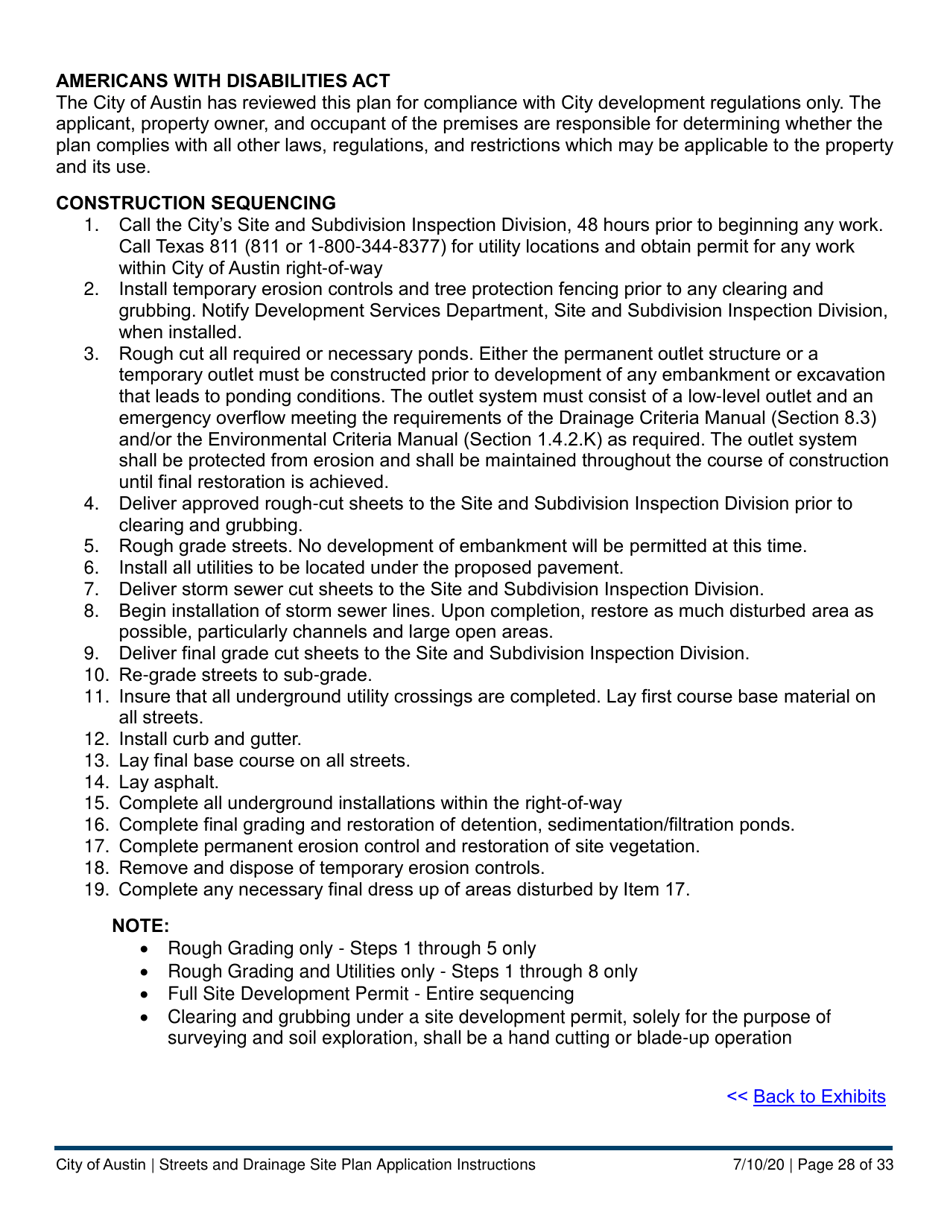 Instructions for Streets and Drainage Site Plan Application - City of Austin, Texas, Page 28