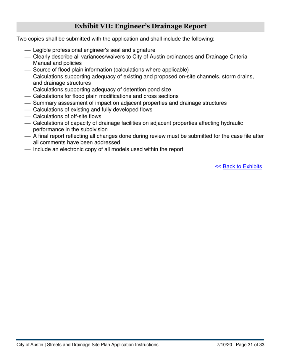Instructions for Streets and Drainage Site Plan Application - City of Austin, Texas, Page 31