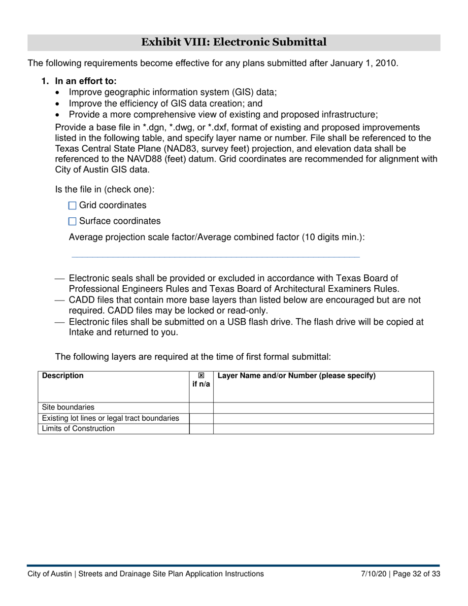 Instructions for Streets and Drainage Site Plan Application - City of Austin, Texas, Page 32