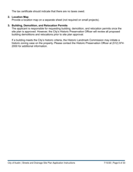 Instructions for Streets and Drainage Site Plan Application - City of Austin, Texas, Page 6