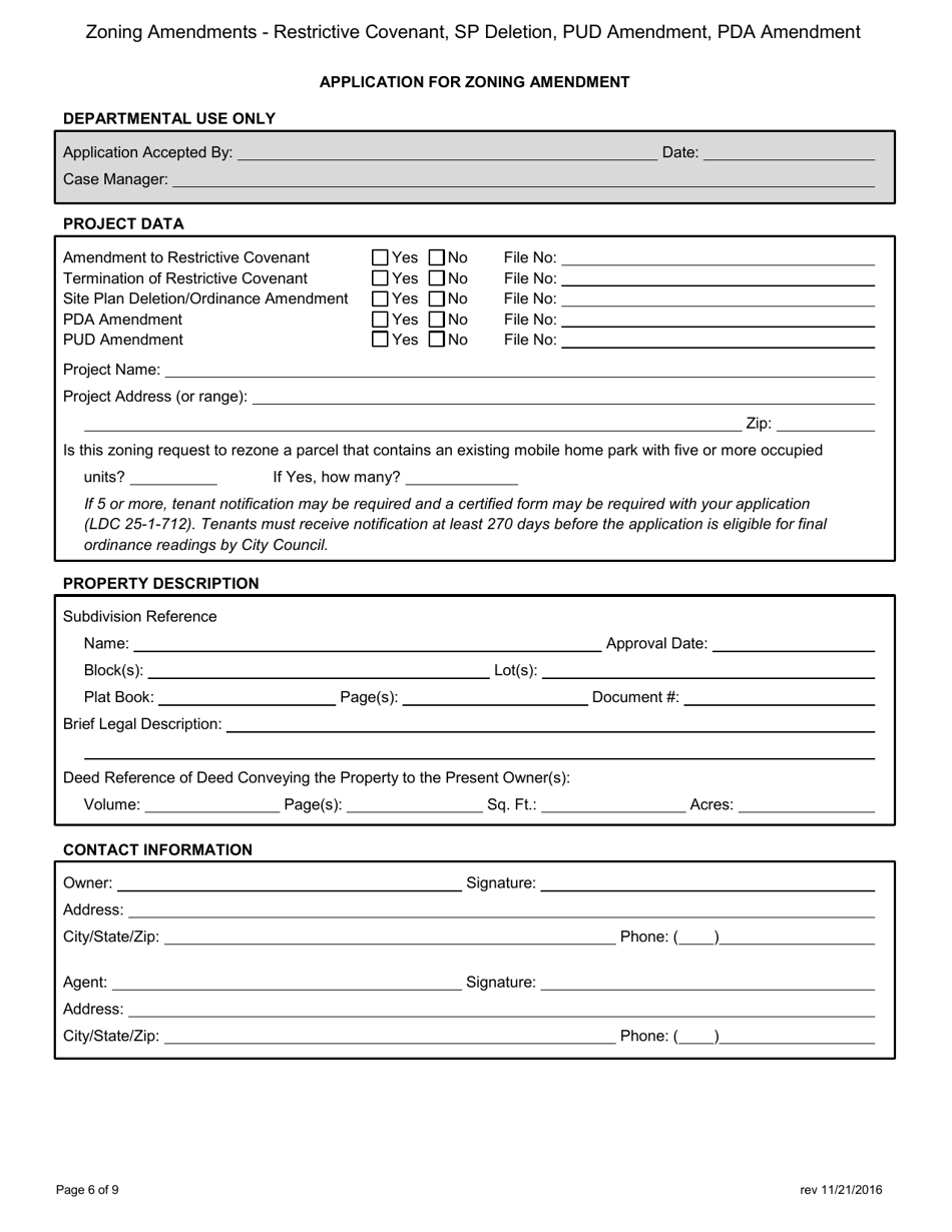 Application for Zoning Amendments - City of Austin, Texas, Page 6