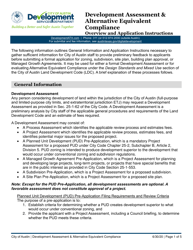 Document preview: Instructions for Development Assessment & Alternative Equivalent Compliance Application - City of Austin, Texas