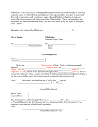 Subdivision Construction Agreement (Applicant and City) - City of Austin, Texas, Page 10