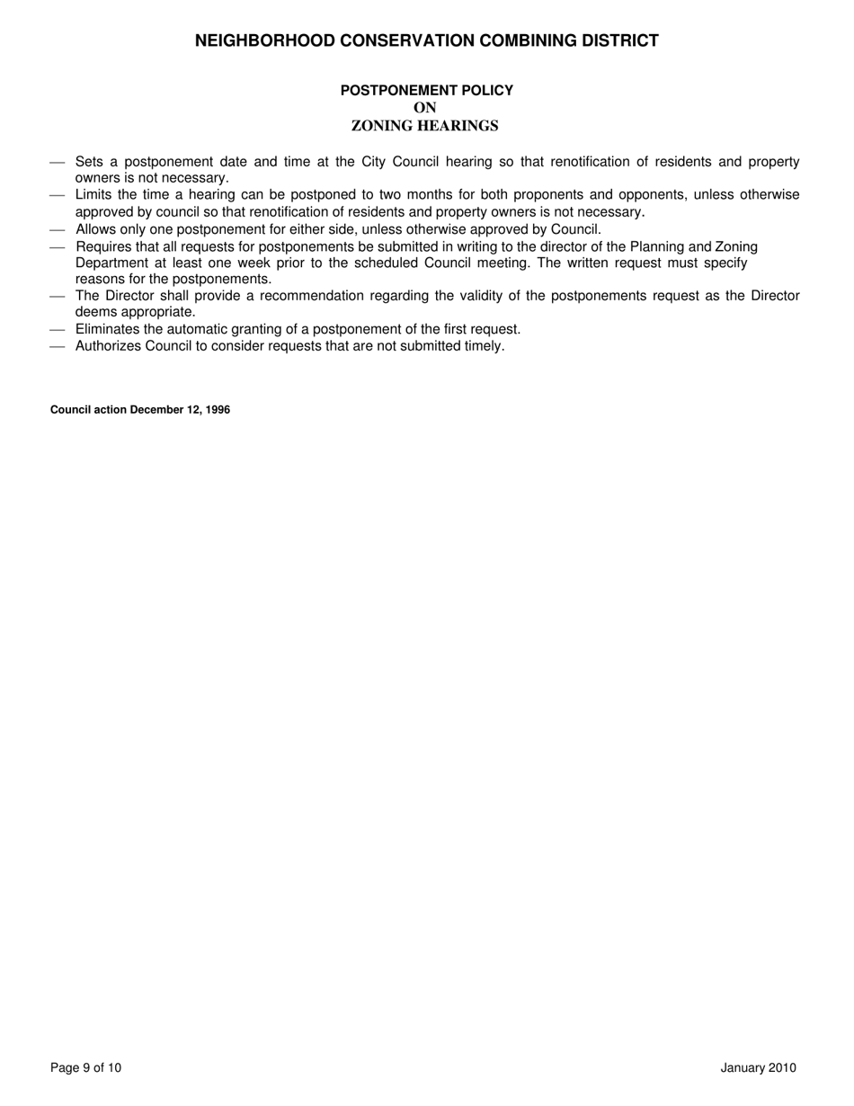 Application for Neighborhood Conservation Combining District - City of Austin, Texas, Page 10