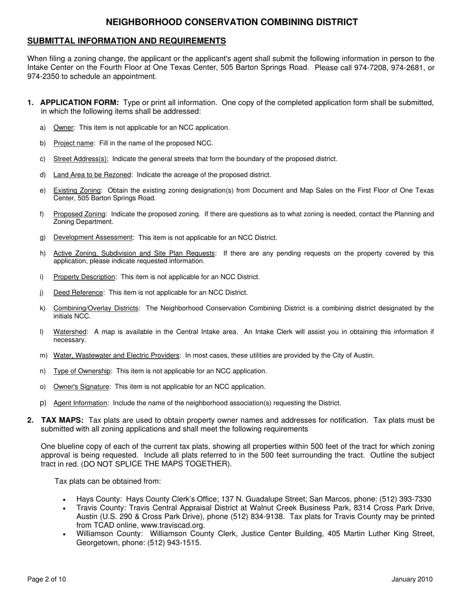 Application for Neighborhood Conservation Combining District - City of Austin, Texas, Page 3