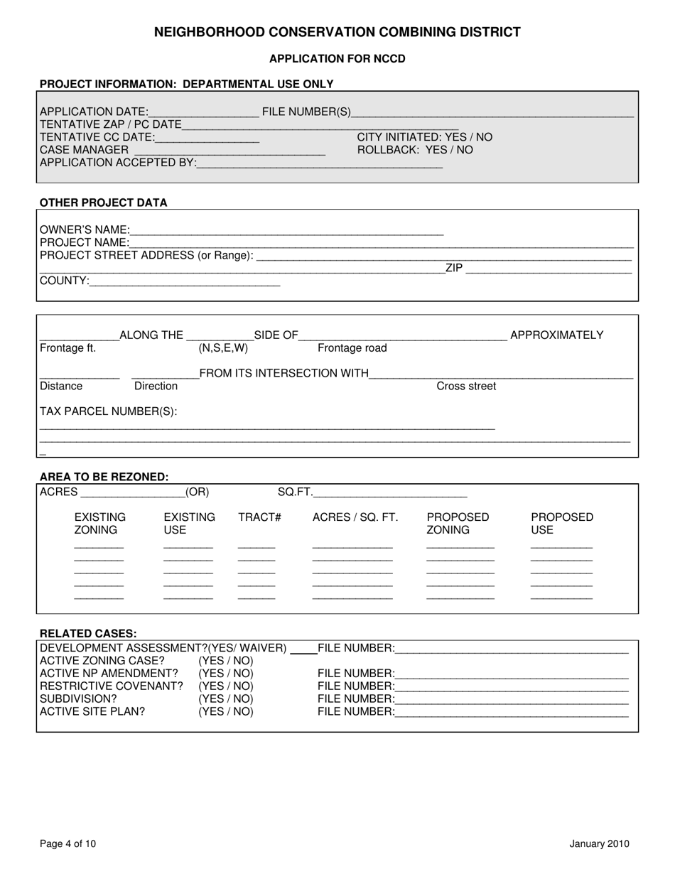 Application for Neighborhood Conservation Combining District - City of Austin, Texas, Page 5