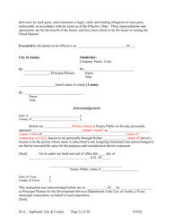 Subdivision Construction Agreement (Applicant, City, and County) - City of Austin, Texas, Page 12