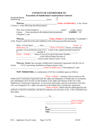Subdivision Construction Agreement (Applicant, City, and County) - City of Austin, Texas, Page 15