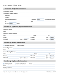 Subdivision Construction Plan Application - City of Austin, Texas, Page 2