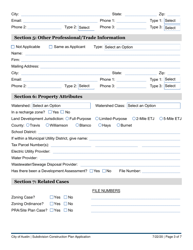 Subdivision Construction Plan Application - City of Austin, Texas, Page 3