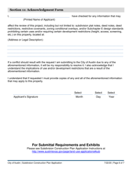 Subdivision Construction Plan Application - City of Austin, Texas, Page 6