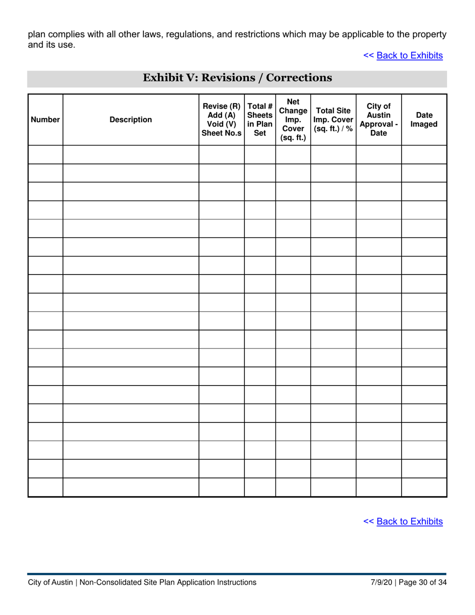 Instructions for Non-consolidated Site Plan Application - Construction Element (B Plan / D Plan) - City of Austin, Texas, Page 30