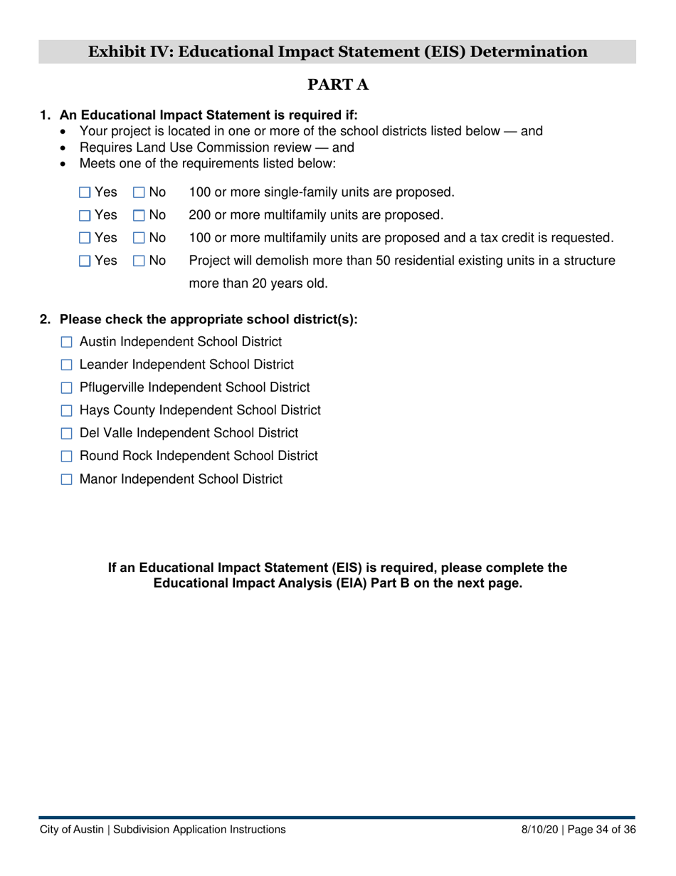 Instructions for Subdivision Application (Combined City of Austin and Travis County) - City of Austin, Texas, Page 34
