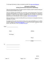 Form EFM-1A Notice of Electronic Filing (Mandatory Commencement Case) - New York, Page 2