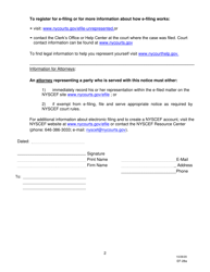 Form EF-28A Notice of Conversion to Electronic Filing - New York, Page 2
