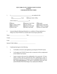 Document preview: Nyscef User Registration Form - New York