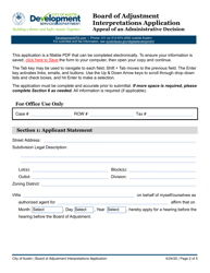 Board of Adjustment Interpretations Application - Appeal of an Administrative Decision - City of Austin, Texas, Page 2