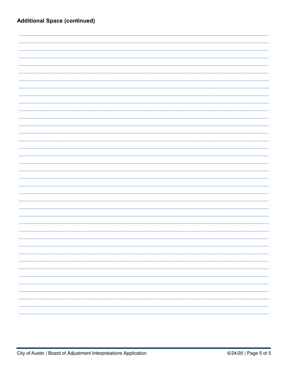 Board of Adjustment Interpretations Application - Appeal of an Administrative Decision - City of Austin, Texas, Page 5