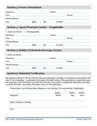 Alcoholic Beverage Waiver Application - City of Austin, Texas, Page 4