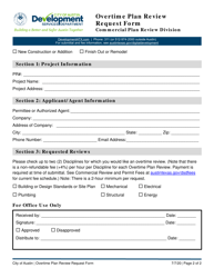 Overtime Plan Review Request Form - Commercial Plan Review - City of Austin, Texas, Page 2