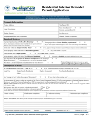 Document preview: Residential Interior Remodel Permit Application - City of Austin, Texas