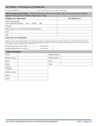 Residential Pool and/or Uncovered Deck Permit Application - City of Austin, Texas, Page 2