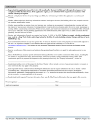 Residential Pool and/or Uncovered Deck Permit Application - City of Austin, Texas, Page 3
