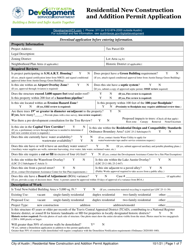 Residential New Construction and Addition Permit Application - City of Austin, Texas