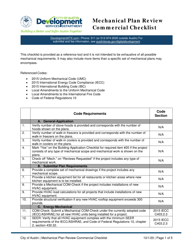 Mechanical Plan Review Commercial Checklist - City of Austin, Texas