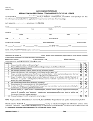 Document preview: WVSP Form 44C Application for Provisional Concealed Pistol/Revolver License - West Virginia