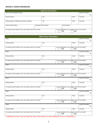 Commercial Cannabis Business Permit Application - Inyo County, California, Page 2