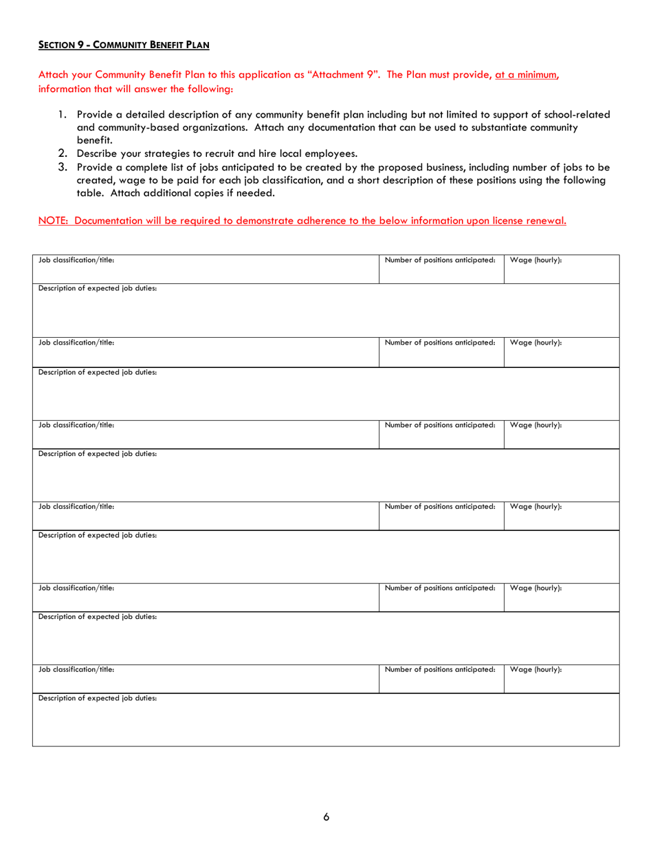 Commercial Cannabis Business Permit Application - Inyo County, California, Page 6