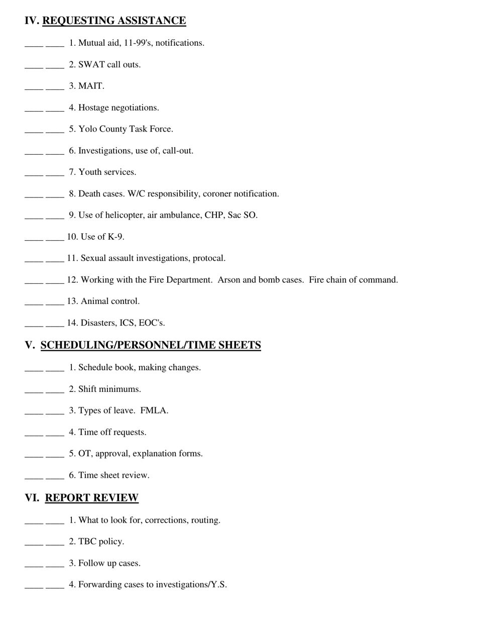 Watch Commander Training Sign off List - City of Davis, California, Page 3
