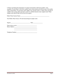 Self-certification Checklist - Cottage Food Operations - Class a - Inyo County, California, Page 2